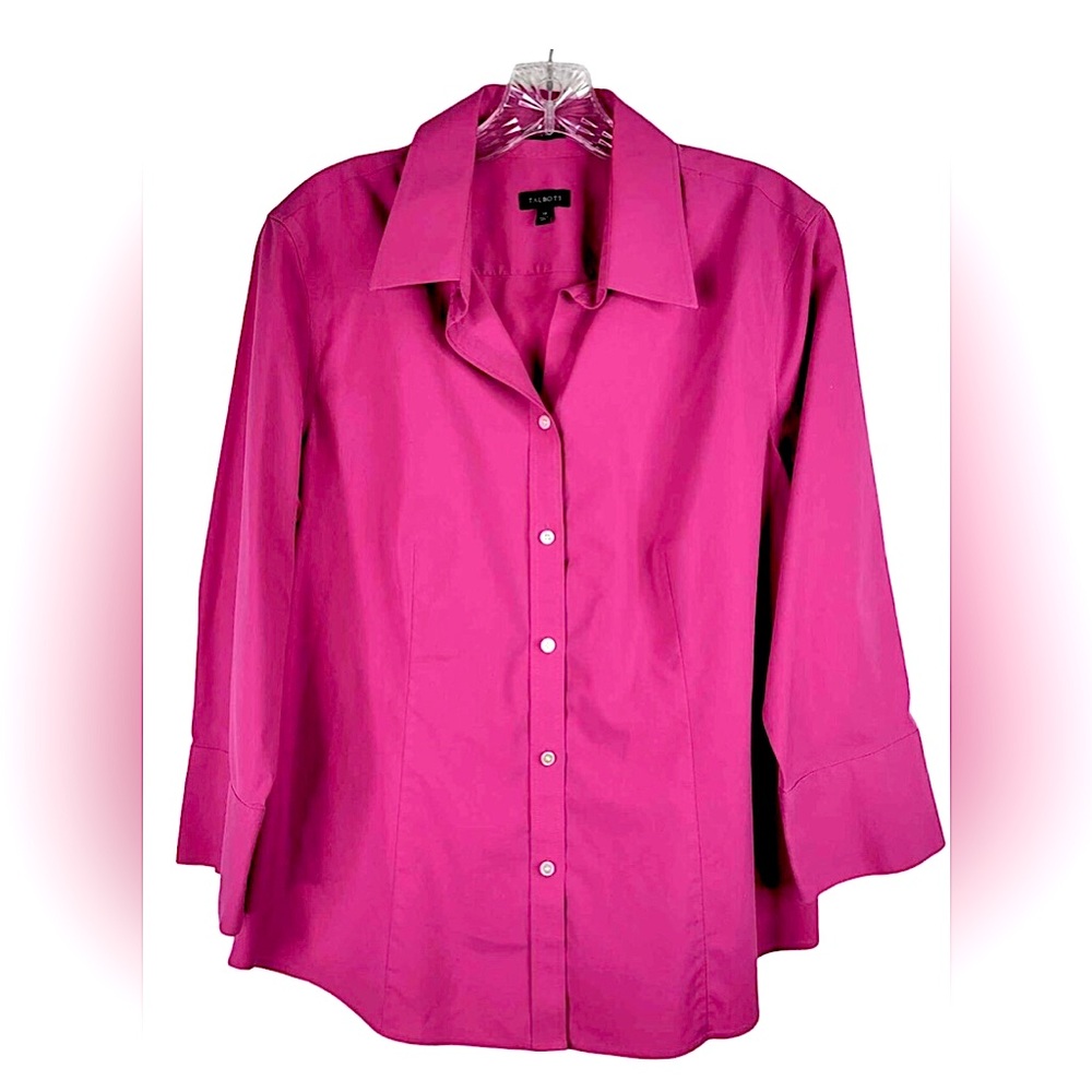 Talbots, PERFECT, Non-Iron Shirt, Size 3X, Fuchsia, NWOT, 100% Cotton